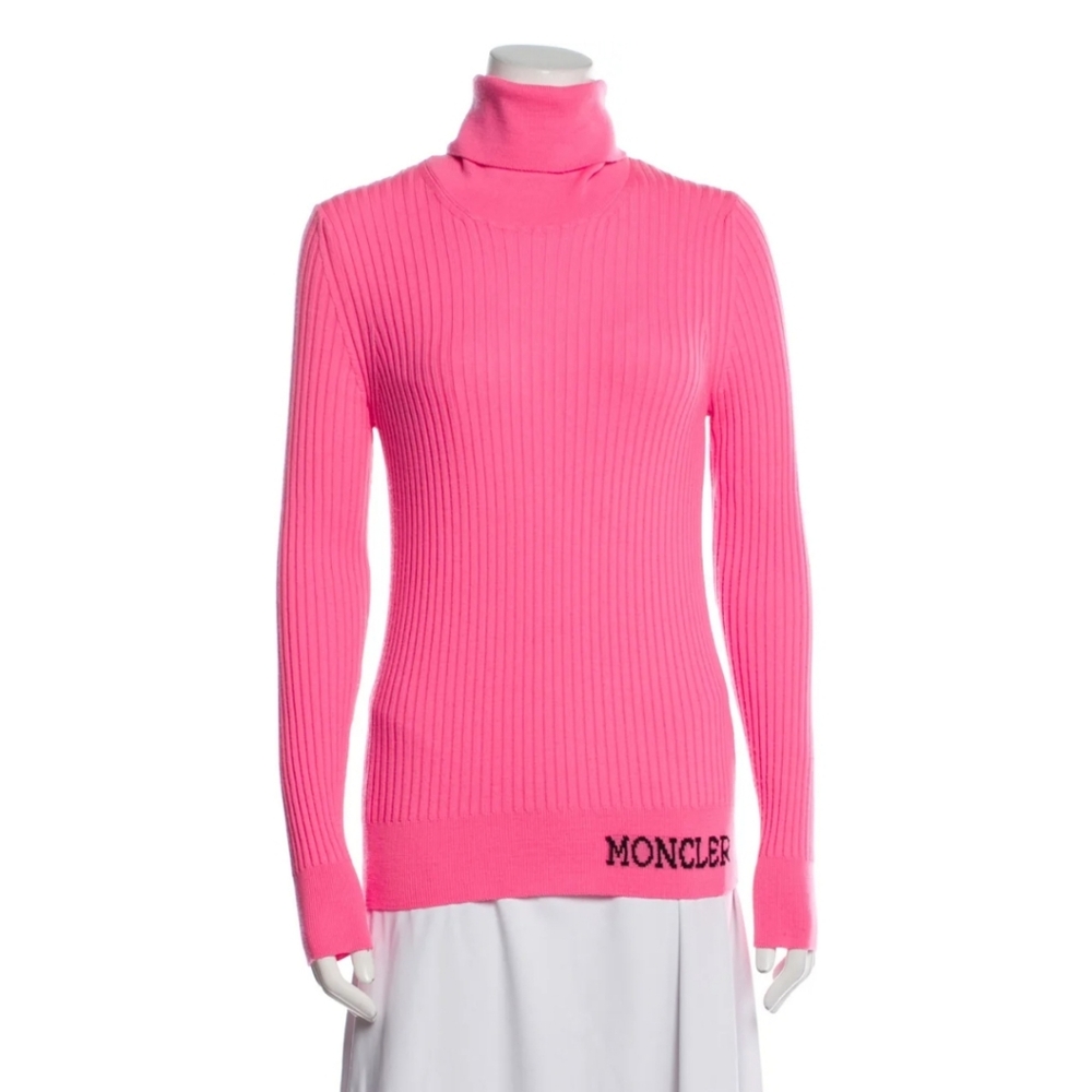 Moncler Logo Turtleneck Sweater Moncler Turtleneck Pink Moncler Ski Base Layer View 3